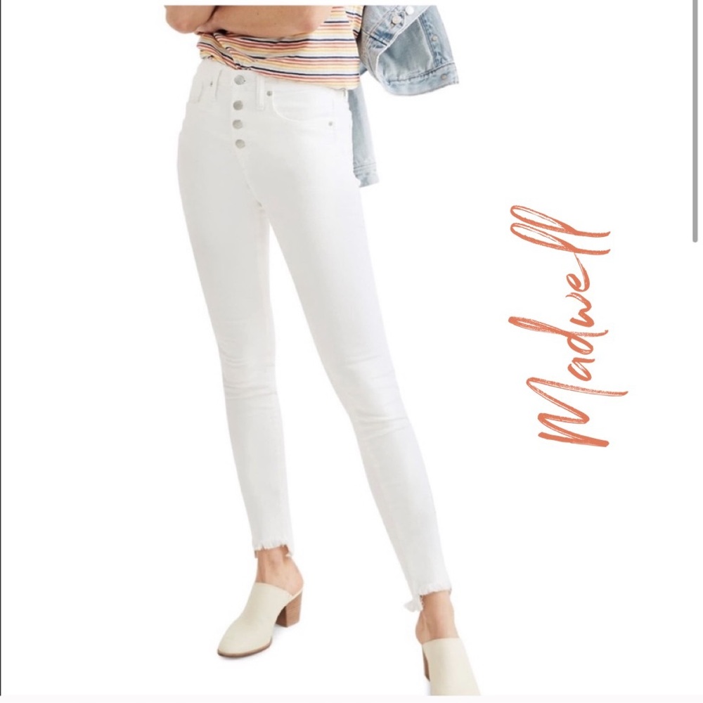 10" High-Rise Skinny Crop Jeans: Button-Front